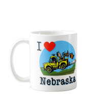 I Love Nebraska Country Taxi mugs