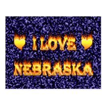 I love nebraska fire and flames postcards