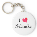 I Love Nebraska Keychains