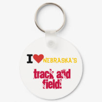 I love nebraskas track and field keychains