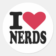 I love nerds round stickers