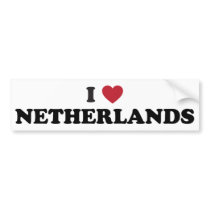 I Love Netherlands Bumper Sticker
