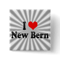 I Love New Bern, United States Buttons