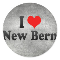 I Love New Bern, United States Round Sticker