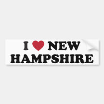 I Love New Hampshire Bumper Sticker