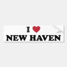 I Love New Haven Connecticut Bumper Sticker