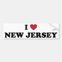 I Love New Jersey Bumper Sticker