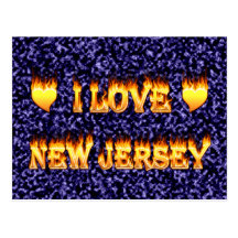 I love new jersey fire and flames post card