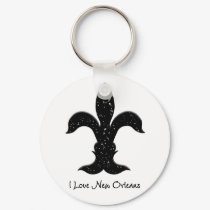 I love New Orleans Contemporary Fleur de lis (b) keychains by ARTegrity I love New Orleans Contemporary Fleur de lis (b) keychains