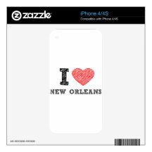 I-Love-New-Orleans Decal For iPhone 4