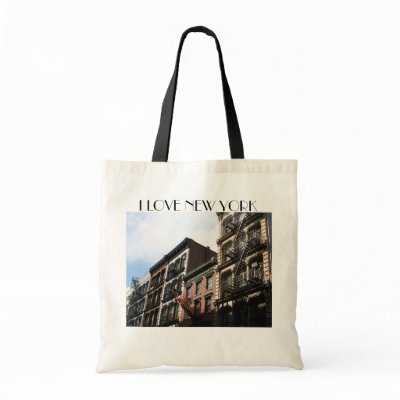 I LOVE NEW YORK TOTE BAGS by xoartieee13