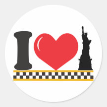 I Love New York Round Stickers