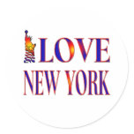 I LOVE NEW YORK ROUND STICKERS