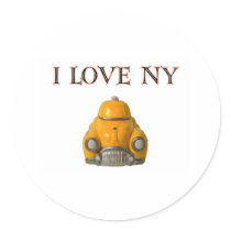I Love New York Yellow Checkered Taxi Cab stickers