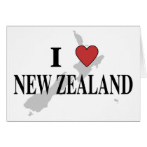 I Love New Zealand Greeting Cards