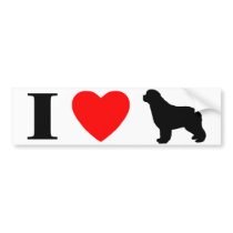 I Love Newfoundlands Bumper Sticker bumper stickers