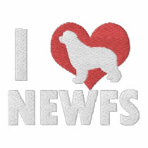 I Love Newfs Embroidered Long Sleeve TShirt embroidered shirts