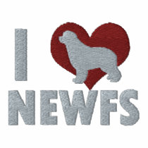 I Love Newfs Embroidered Zipper Hoodie embroidered shirts