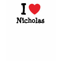 I love Nicholas heart custom personalized t-shirts
