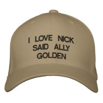 I LOVE NICK SAID ALLY GOLDEN embroidered hats by SOCCERLINDSAY I LOVE NICK SAID ALLY GOLDEN embroidered hats