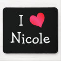 I Love Nicole mousepads