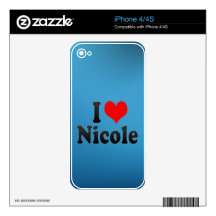 I love Nicole Skin For iPhone 4S