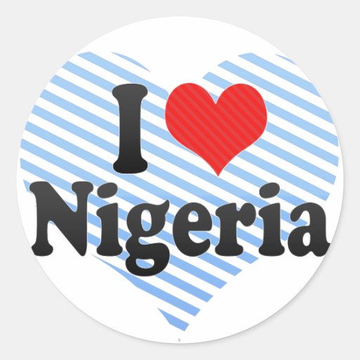 I Love Nigeria Round Stickers