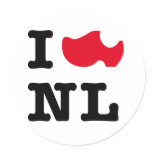 I love NL Round Sticker