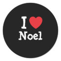 I love Noel heart custom personalized stickers