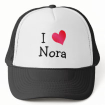 I Love Nora hats
