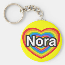 I love Nora. I love you Nora. Heart Keychains