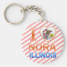 I Love Nora, IL Keychains