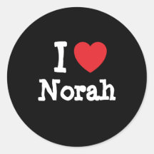 I love Norah heart T-Shirt Round Sticker