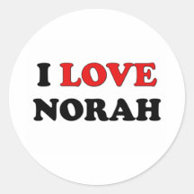 I Love Norah Round Stickers