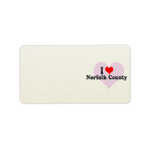 I Love Norfolk County, Canada Personalized Address Label