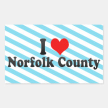 I Love Norfolk County, Canada Rectangle Stickers