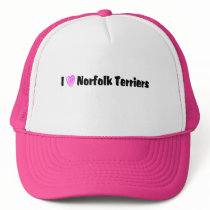 I Love Norfolk Terriers hats