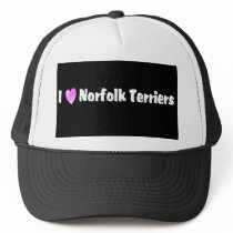 I Love Norfolk Terriers hats