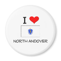 I Love North Andover Massachusetts Fridge Magnet
