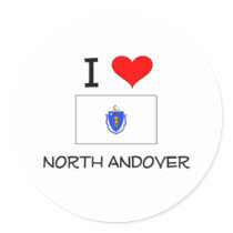 I Love North Andover Massachusetts Sticker