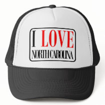 I Love North Carolina Design Mesh Hat