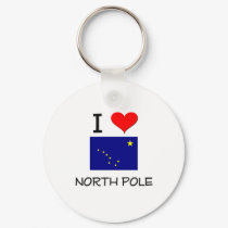 I Love NORTH POLE Alaska keychains