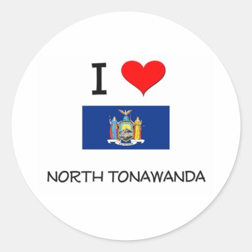 I Love North Tonawanda New York Round Stickers