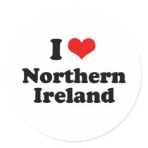 I Love Northern Ireland Tshirt stickers