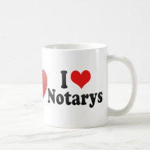I Love Notarys Coffee Mugs