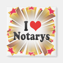 I Love Notarys Fridge Magnets
