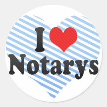 I Love Notarys Stickers