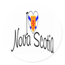 I Love Nova Scotia Round Stickers