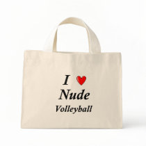 I Love Nude Volleyball Tote Bags