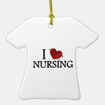 I Love Nursing Christmas Tree Ornaments